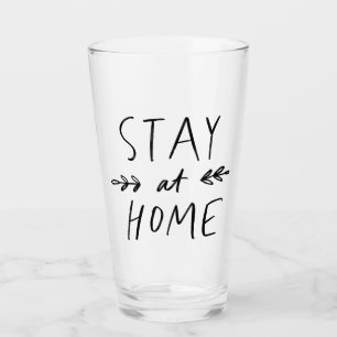 Stay Home Hand Drawn Font Glass