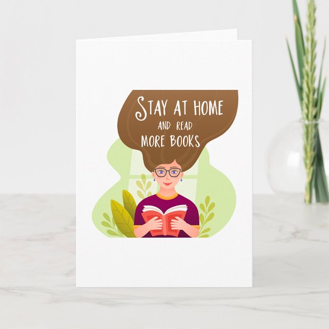 Stay Home Read More Books Book Lover Card (Creator Uploaded)