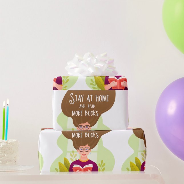 Stay Home Read More Books Book Lover Wrapping Paper (Creator Uploaded)