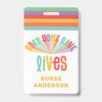 Stay home save lives rainbow colourful gift