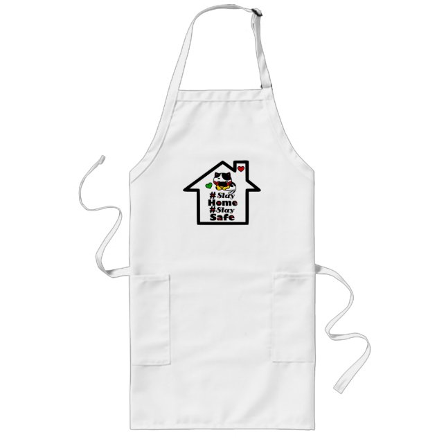 🏠😷#Stay Home Stay Safe Motivational Quote Long Apron (Front)