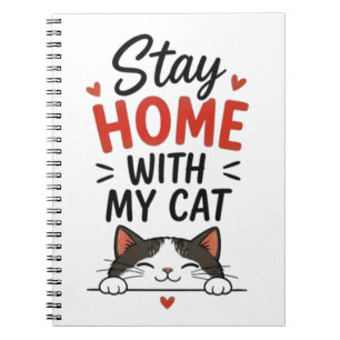 Stay Home With My Cat Cosy Introvert Cat Lover Notebook