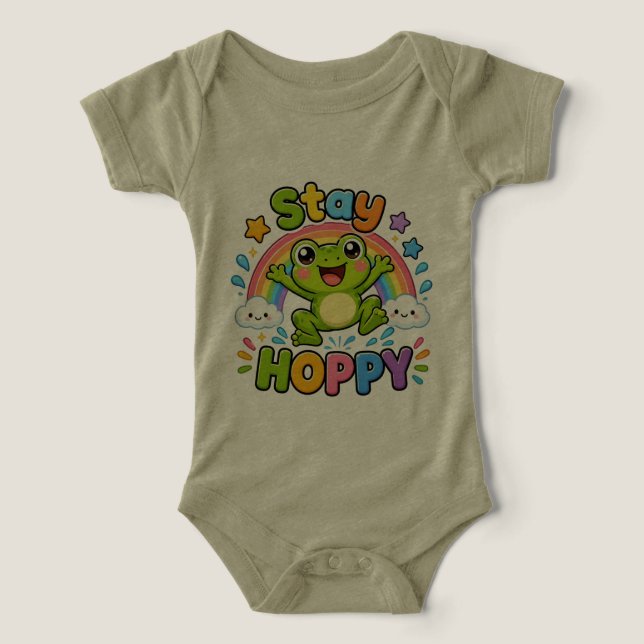 Stay Hoppy | Cute Happy Frog Design (Design Front)