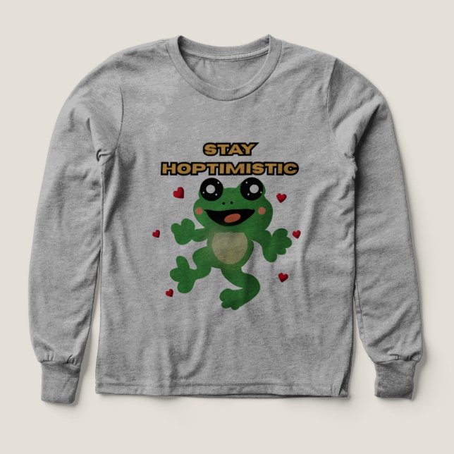 Stay Hoptimistic Cute Frog Pun Funny Frog Lover Gi (Design Front)