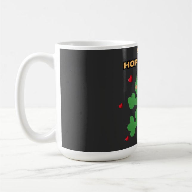 Stay Hoptimistic Cute Frog Pun Funny Frog Lover Gi Coffee Mug (Left)