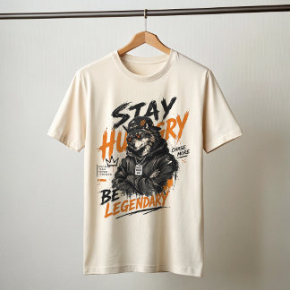 Stay Hungry Chase More Wolf Graphic T-Shirt |