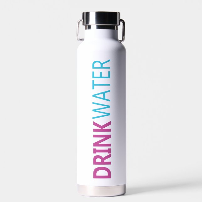 Stay Hydrated, Drink Water, Exercise Daily Custom  Water Bottle (Front)