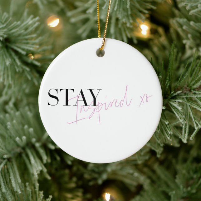 Stay Inspired Positive Custom Message Ceramic Tree Decoration (Tree)