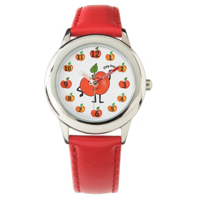 Stay Juicy – Cute Red Apple Watch (Front)