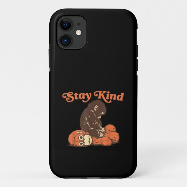 Stay Kind Baby Monkey Punch Plush CuteFunny animal Case-Mate iPhone Case (Back)