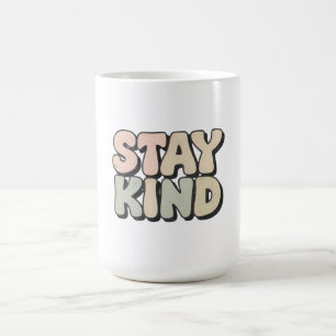 Stay Kind - Retro 70s Groovy Typography Aesthetic Coffee Mug