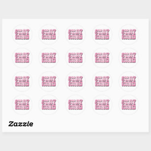 Stay Kind – Retro Groovy Pink Classic Round Sticker