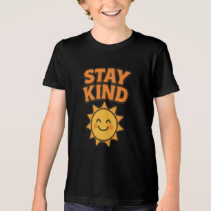 Stay Kind Smiling Sun Retro Positive Quote Design Tri-Blend Shirt
