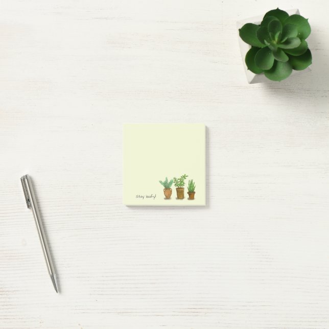 Stay leafy, for plant lovers post-it notes (Office)