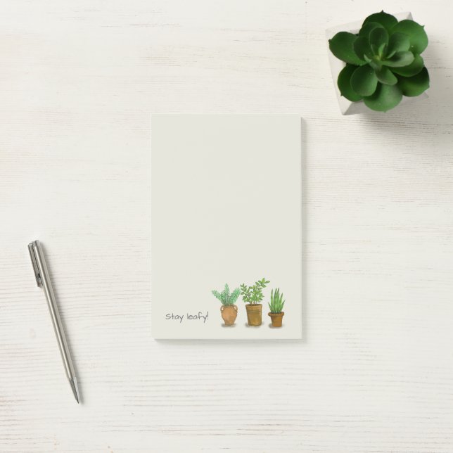 Stay leafy, for plant lovers post-it notes (Office)