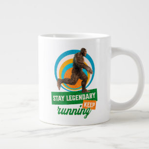 Stay Legendary, Keep Running Funny Bigfoot Large Coffee Mug
