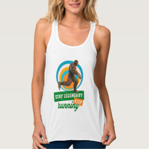 Stay Legendary, Keep Running Funny Bigfoot Singlet