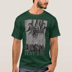 Stay Lit Occult Satan Witch Unholy Baphomet Tarot  T-Shirt