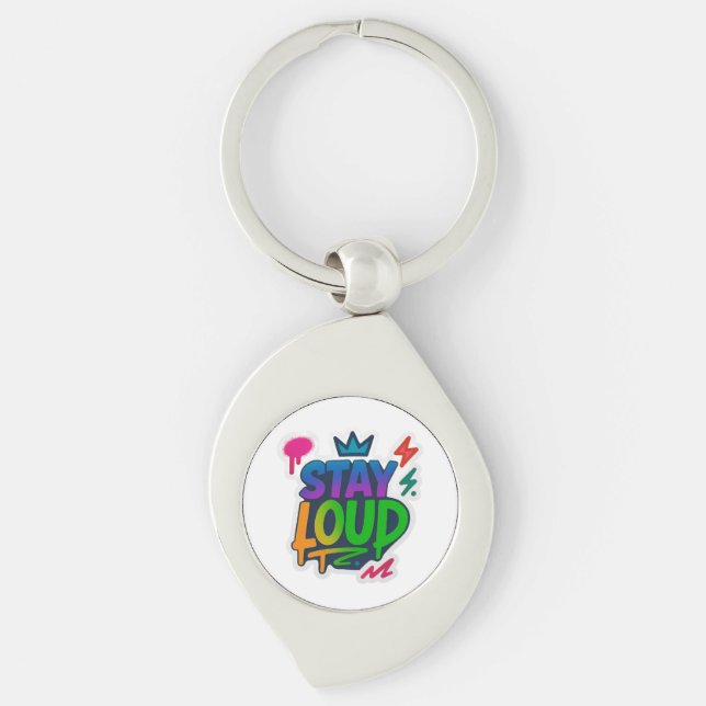 Stay Loud Graffiti Neon Artwork Key Ring (Front)