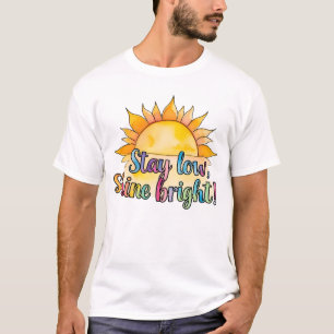 'Stay Low Shine Bright' Dgn2-by Maaya_P, Men White T-Shirt