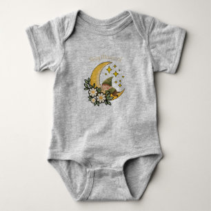 Stay Magical Gnome on Crescent Moon  Baby Bodysuit