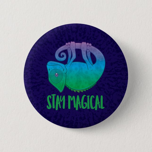 Stay Magical Levitating Chameleon 6 Cm Round Badge (Front)