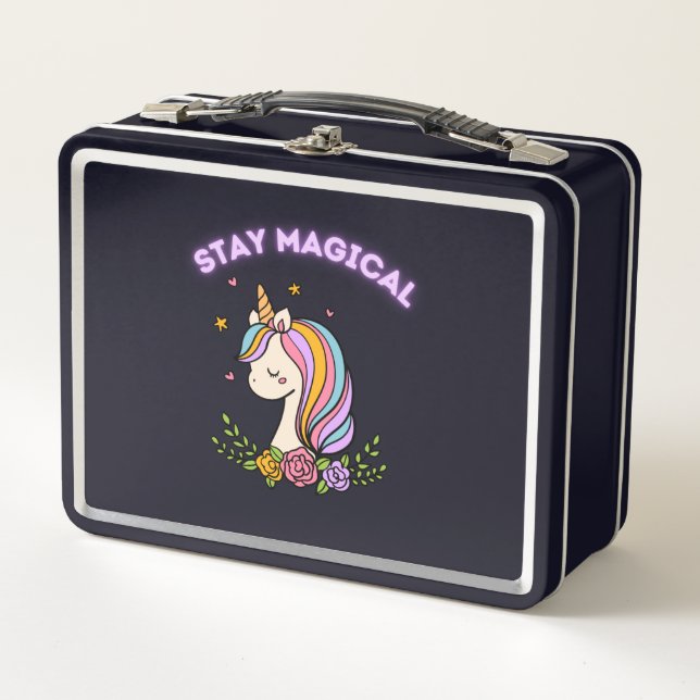 Stay Magical Unicorn Kids  Metal Lunch Box (Front)