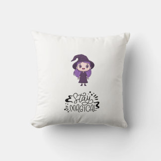 "Stay Magical Witch Sticker Pillow" Cushion