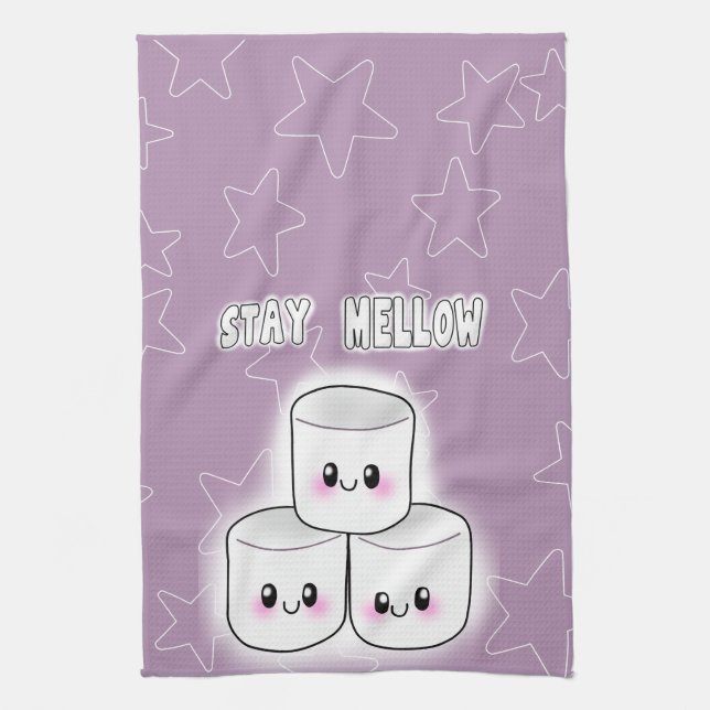Stay Mellow Marshmallow Tea Towel (Vertical)