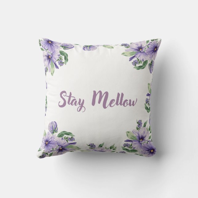 Stay Mellow Throw Pillows (Back)