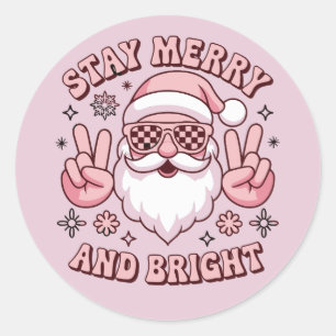 Stay Merry And Bright Christmas Ugly Xmas Classic Round Sticker