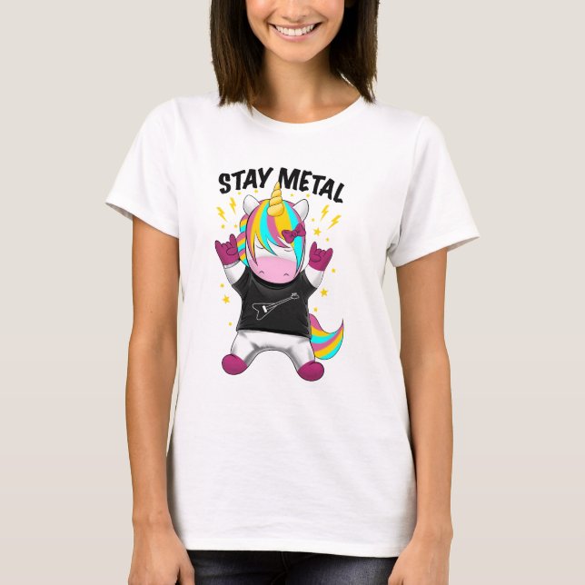 Stay metal unicorn T-Shirt (Front)
