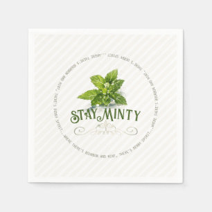 Stay Minty Derby Party Cute Saying Watercolor Napkin