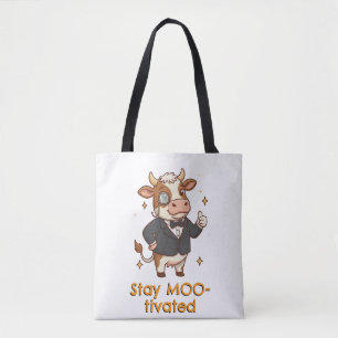 Stay MOO-tivated cow Tote Bag
