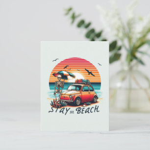 Stay On Beach - Retro Vibes - Skeleton  Postcard