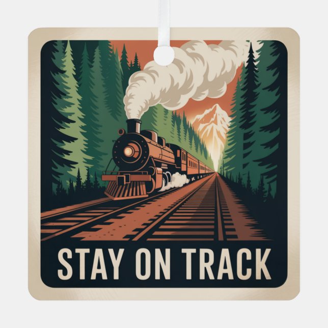 Stay On Track Metal Tree Decoration (Front)