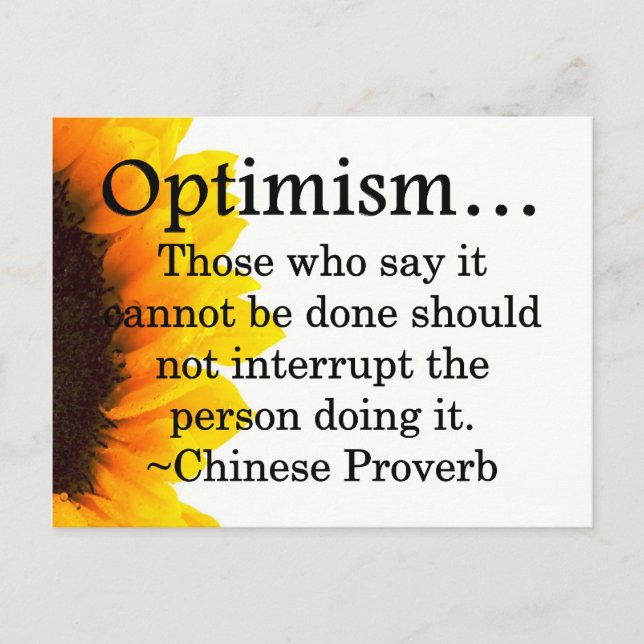 Stay out of the way of optimism postcard (Front)