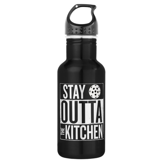 "Stay Outta the Kitchen" Pickleball Water Bottle (Front)