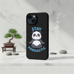 Stay Pandastic T-Shirt, Funny Panda Meditation iPhone 13 Case