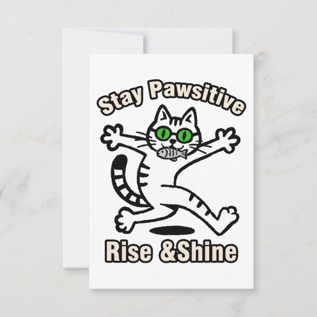 Stay Pawsitive Cat Card (Front)