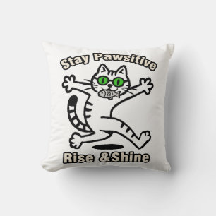 Stay Pawsitive Cat Cushion