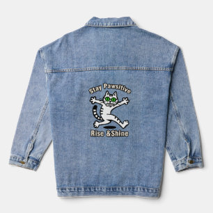 Stay Pawsitive Cat Denim Jacket