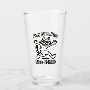 Stay Pawsitive Cat Glass