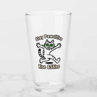 Stay Pawsitive Cat Glass