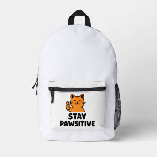 stay pawsitive cute Ginger cat print cut &sew bag