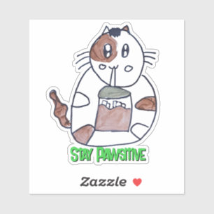 Stay Pawsitive Funny Cat Cartoon Laptop Notebook