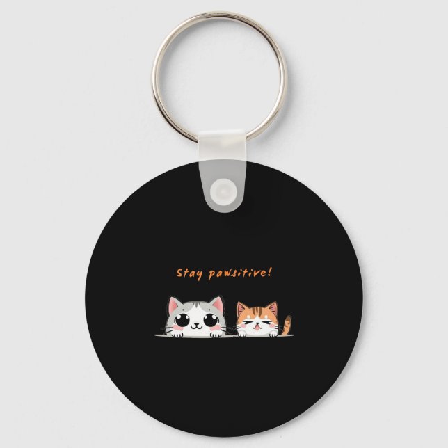 Stay pawsitive key ring (Front)