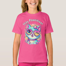 🐱✨ Stay Pawsitive – The Cutest Cat Tee for Girls!