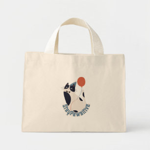 Stay Pawsitive Tuxedo Cat Birthday Party Tiny Tote