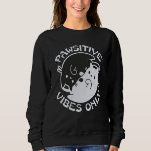 Stay PAWSITIVE VIBES ONLY Cat Yin Yang Namaste Yog Sweatshirt